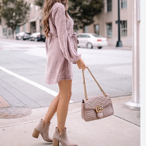 Red Dress Chenille Sweater Dress - Picture 4 of 5